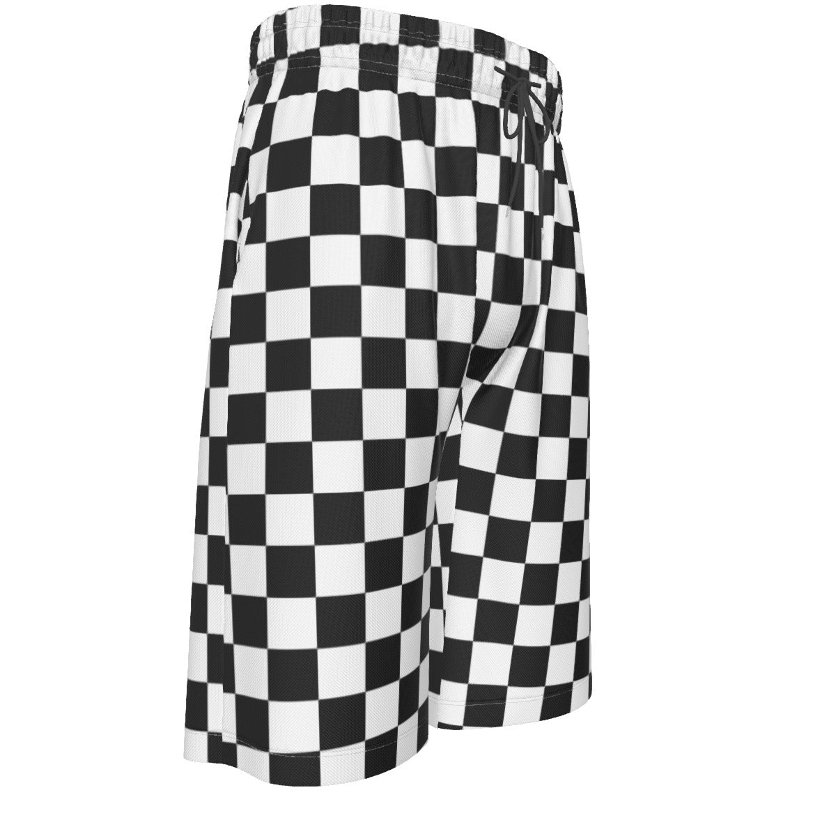 Checkerboard Men's Over-The-Knee Shorts