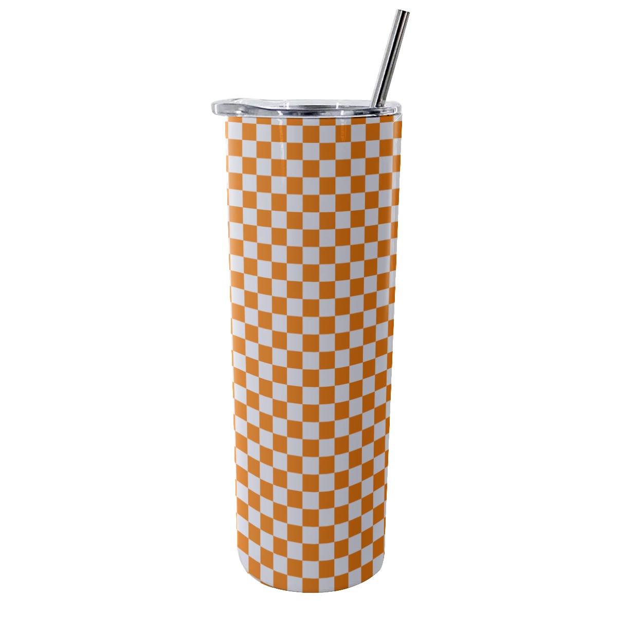 Checkerboard Tumbler With Stainless Steel Straw 20oz