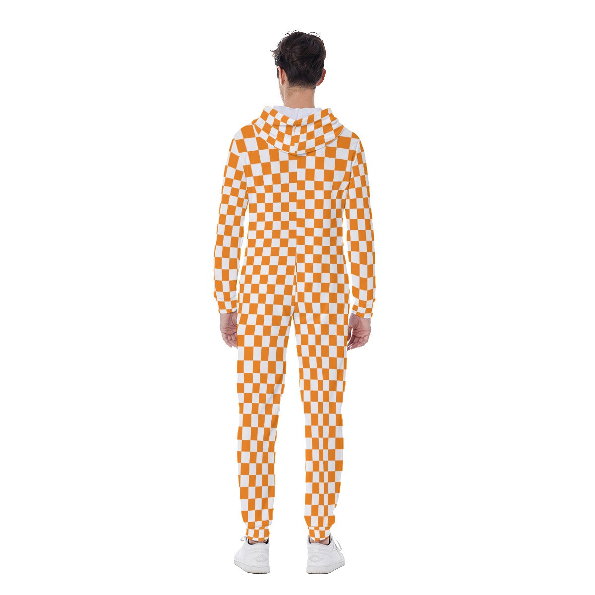 Checkerboard Men's Hooded Jumpsuit