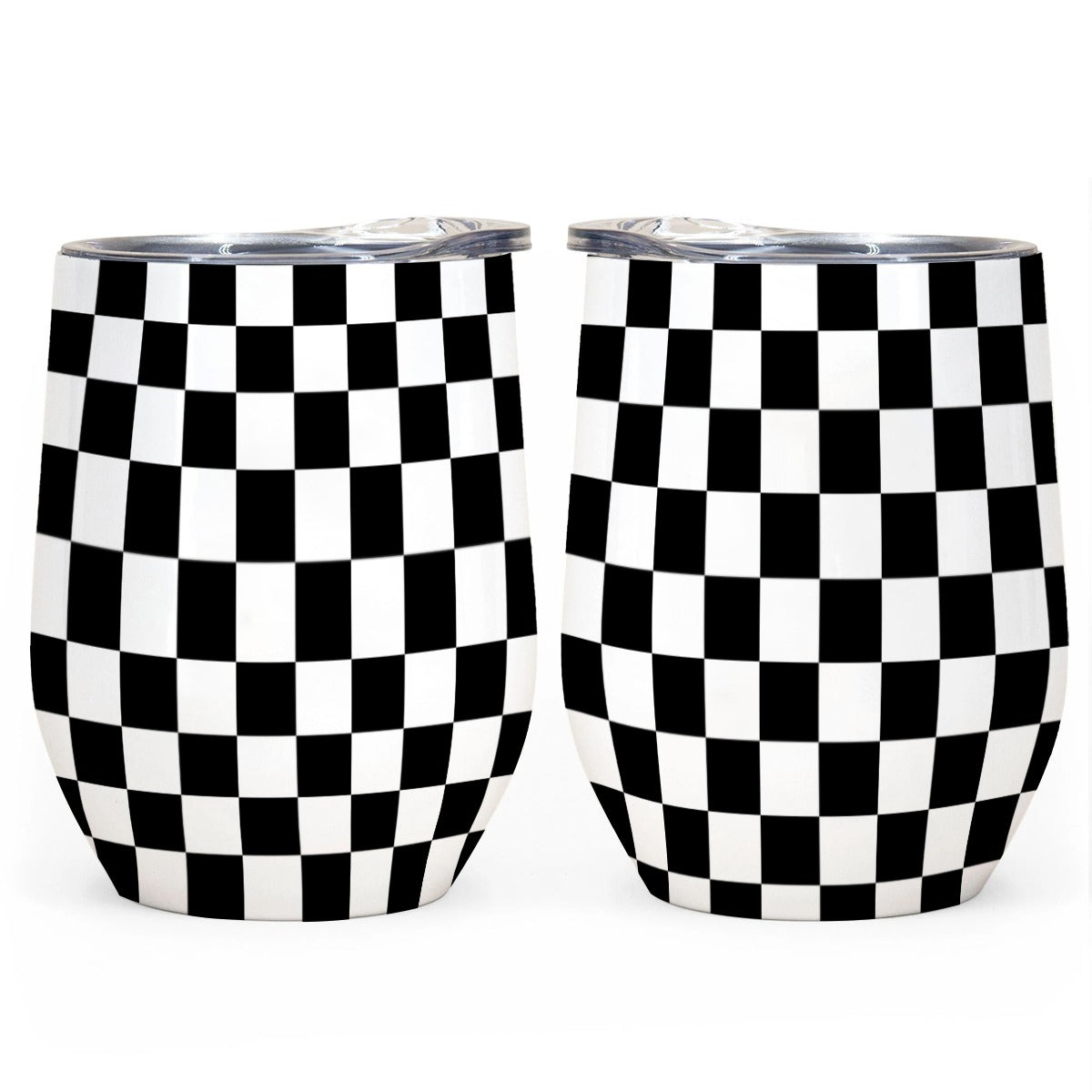 Checkerboard Wine Tumbler 12 OZ