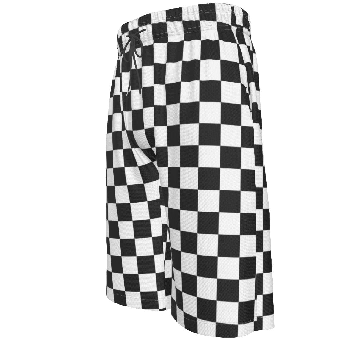 Checkerboard Men's Over-The-Knee Shorts