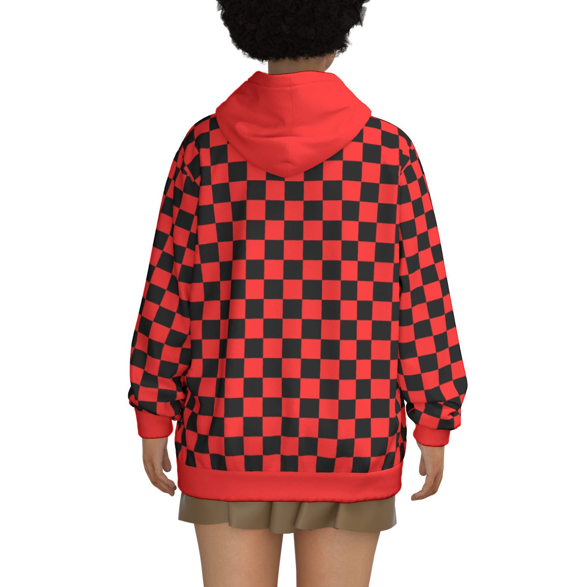 Checkerboard Unisex Pullover Hoodie 100% Cotton