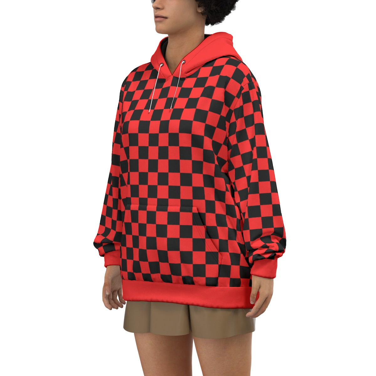 Checkerboard Unisex Pullover Hoodie 100% Cotton