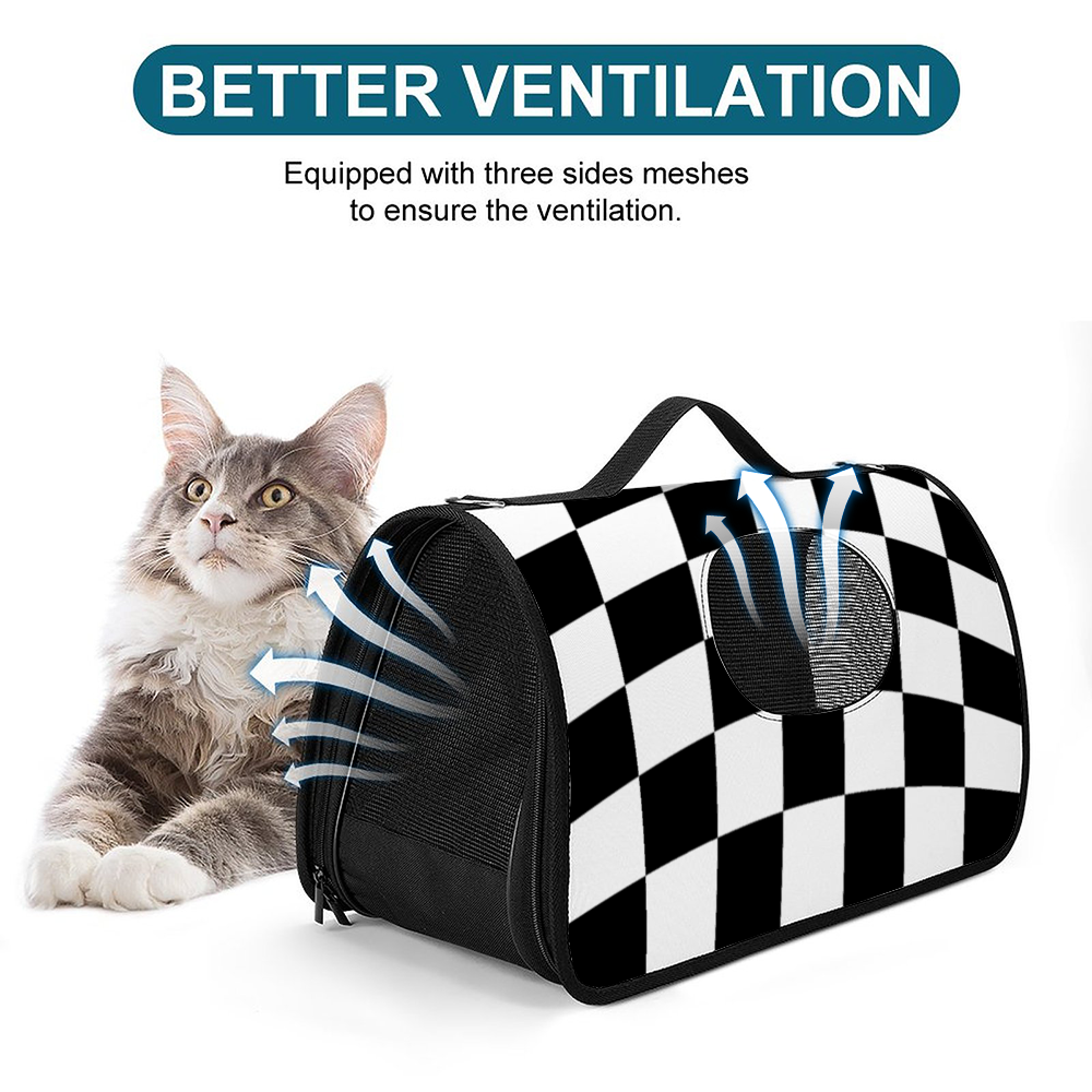 Checkerboard Mesh Breathable Portable Pet Bag