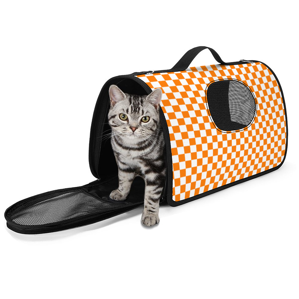 Checkerboard Mesh Breathable Portable Pet Bag